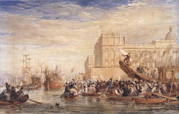 David Cox Embarkation of His Majesty George IV from Greenwich (mk47) oil painting picture